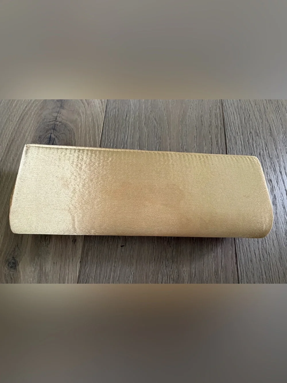 Gold Baguette Style Evening Bag with Rhinestone Detail